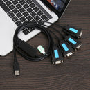 PL2303 Chipset 4 Port USB to RS-232 9-Pin DB9 Serial Cable Male A Adapter