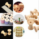 100 Pieces Wooden Empty Spools for Wire Thread Bobbins Cord Coils 15 x 13mm