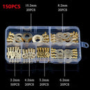 150Pcs/set Car Ring Type Golden Brass Non-insulated Crimp Terminals Connectors