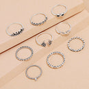 9pcs Boho Women Star Angle Charm Knuckle Ring for Women Street Jewelry Gift