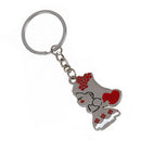 Cute Boy and Girl Loving Heart Keychain, Fashion Metal Couples Key Ring for R1U3