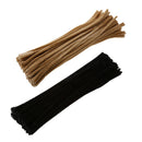 100 Pieces Shilly-stick Chenille Stems Pipe Cleaners Kids DIY Toys - Brown&Black