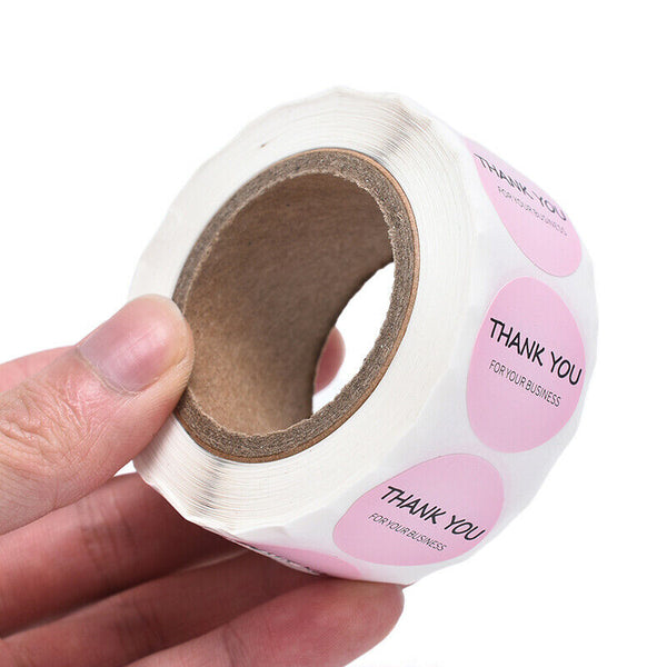 1 Roll Pink Paper Label Stickers Thank You Scrapbooking Seal Handmade Sticke Gw