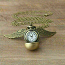 Steampunk Snitch Pocket Watch Necklace Quidditch Wing Clock U3Z9 Pendant Y2 X1L4