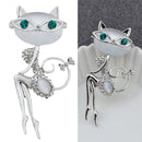 Fancy Opal Rhinestone Crystal Little Cat Brooch Pin Animal Cute Sexy Jewelry  ME