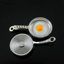 5PCs Charms Alloy Retro Frying pan with Eggs Jewelry Making Pendant Charm A L7W8