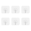 6pcs Clear Strong Sucker Door Wall Hangers Towel Mop Handbag Holder Hooks
