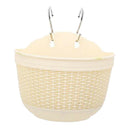 Plastic Rattan Hanging Plant Basket Garden Flower Pot with Hook Beige M
