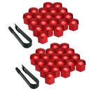 40 Sets 17mm Deep Wheel Chrome Lug Bolt Cover Auto Hub Tyre Screw Decor Red