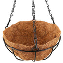 Black Growers Hanging Basket Planter with Chain Flower Plant Pot Home Garde