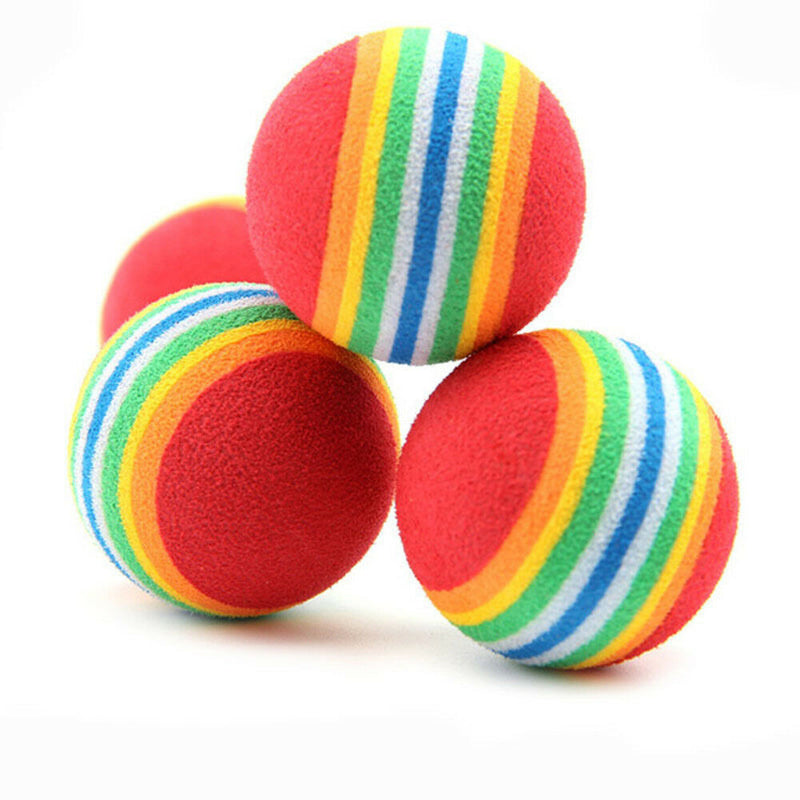 6pcs Pet Cat Kitten Soft Foam Colorful Rainbow Play Balls Funny Activity Toys