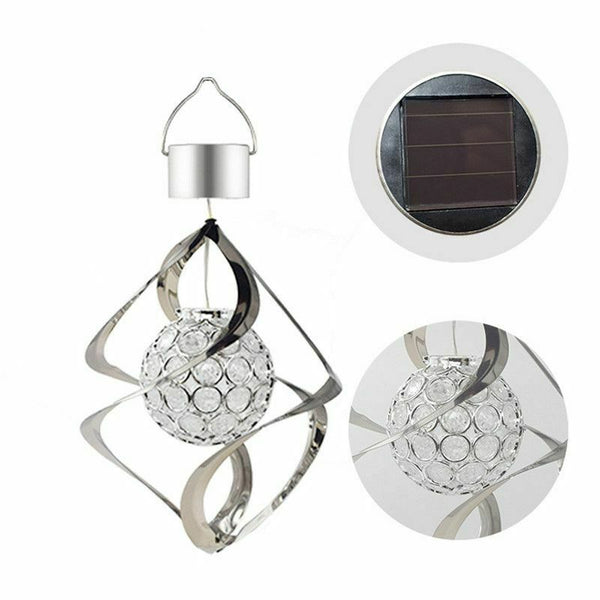 Solar Powered Wind Chimes Light Hanging LED Garden Outdoor Lamp Colour Chan L1E4