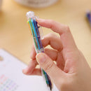 4x 6 in 1 Multicolor Rainbow Ballpoint BallPoint Pen Students Office Smooth Tool