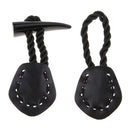 1 Set PU Leather Horn Toggle Buttons Coat Jackets Duffle Horn Toggle Closures
