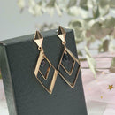 Fashion Geometric Dangle Ear Stud Women Hollowed Rhombus Earrings Jewelry