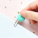 72 Pieces / Piece Cute Colored Plush Ball Bookmark Metal Clip Paper Clip Bo S7K5