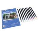 10 Color Art Watercolor Drawing Painting Brush Sketch Manga Pen Book Pad Set