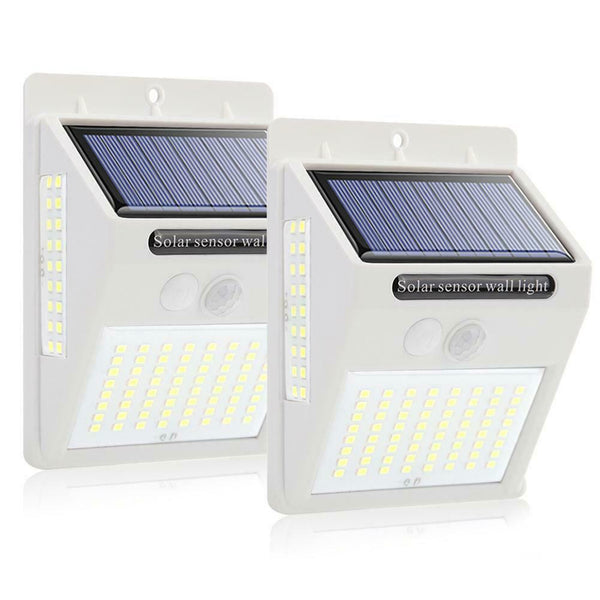 2pcs 100LED Three-sided Solar Motion Sensor Wall Light Outdoor Garden Lamp A#S