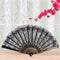 Black Spanish Style Dance Party Wedding Lace Silk Folding Hand Held Flower Fan l