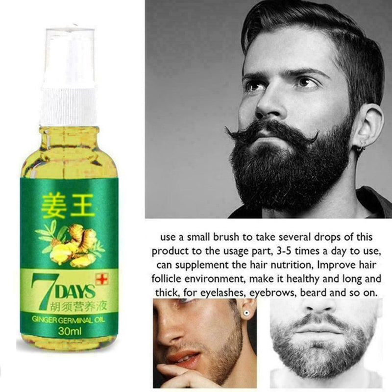 New Men Natural Facial Hair Growth Treatment Grow Mustache Eyebrows Beard F S4B2
