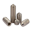 50pc M4 x (12-30mm) Cone Point Allen Socket Set Grub Screws Kit A2 304 Stainless