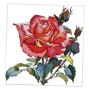14CT 43x44cm Rose Flower Stamped Cross Stitch Kit Needlework for Beginners
