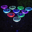 Solar Fiber Optic Jellyfish LED Light Ground Lamp Garden Outdoor Waterprof Decor