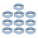 10pcs Double Ears Hose Clamp 2 Ear Wide Adjustable 9-11mm Carbon Steel Double