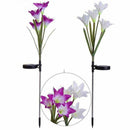 2 Pack Solar Powered Lights with 8 Lily Flower, Multi-color Changing LED So