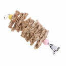 Bird Parrot Toys Natural Wooden Grass Chewing Bite Hanging Cage Accessories I8G7