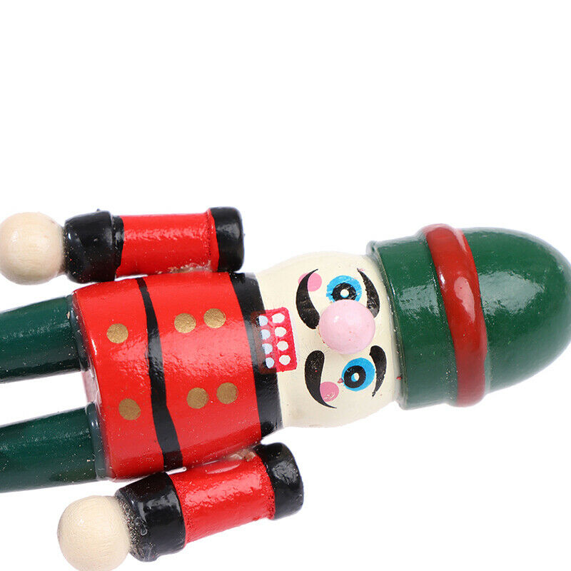 1Pcs 6cm Mini Wooden Nutcracker Soldier Christmas Tree Pendants Home Decor G Hn