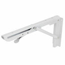 White Paint Metal Holder Bench Table Folding Shelf Bracket 29.5cmx15cm
