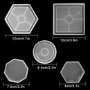 5Pcs Diy Coaster Silicone Mold Included Square Hexagon Circle Octagon Moldn G6S3