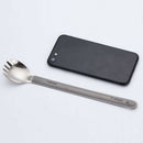 Titanium Long Handle Spork With Polished Bowl Outdoor Camping Cooking Utens O6X8