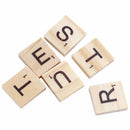 100x Wooden Alphabet Tiles Black Letters & Numbers For Scrabble Kid Child E