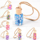 Floral Art Printed Hanging Car Air Freshener  Diffuser Fragrance Bottle O8W LJ