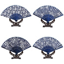 Chinese Summer+Bamboo+Folding Fabric Dancing HAND FAN Gift Decor Collection 3C