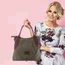 Women Large Totes Shopping Bag Handbag Shoulder Messenger Bags (Army Green) A