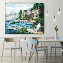 DIY Painting By Number Kit Modern Sea Houses Wall Decor Canvas Coloring Art
