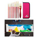10Pcs Art Paint Brushes Set, Great for Watercolor, Acrylic, Oil- Mixed Different