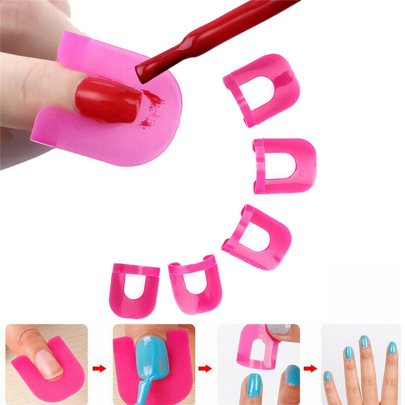 26x Manicure Finger Nail Art Design Tips Cover Polish Shield Protector Tool Kw
