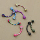 8pcs Unisex Stainless Steel 3mm Ball Barbell Curved Eyebrow Rings Navel Bars