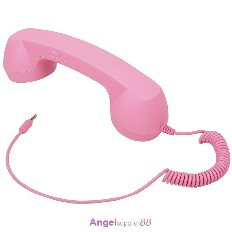 Retro Radiation Proof Phone Handset 3.5 MM Socket(Pink)