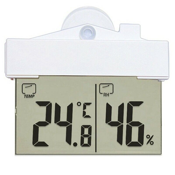 Digital Transparent Home Window Display Thermometer Hygrometer Indoor Outdo