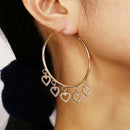 Bohemian Love Heart Hoop Drop Dangle Earrings Women Statement Ear Studs Earri JR