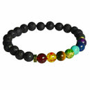 7 Chakra Healing Beads Bracelet Natural Lava Stone Diffuser Bracelet Jewelr Z5Q4