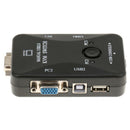 2-Port USB KVM Switch Box +2 VGA Cables Computer Elements