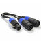 2pcs PA Splitter Male to Dual Female Speakers Cable Cord Amplifier Black