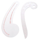 2pcs Useful Comma French Curve Metric Ruler for Tailoring Dressmaking Craft