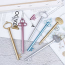 6pcs Golden Key Gel Ink Pen Kids Students Stationery Supplies Office Sch@V